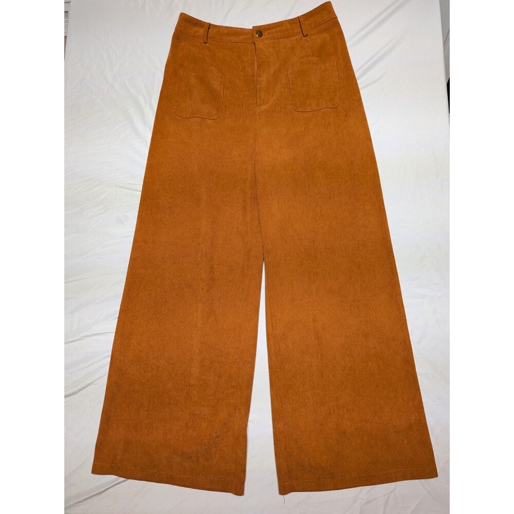 YOZY Brown Wide Leg Palazzo Pants Womens XL 12 Pull On Flowy